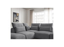 Jana - Modular Fixed Corner Sofa With Headrests - Velvet Fabric With 2 Low Chairs, 1 Corner And 2 Poufs - Reversible