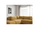 Jana - Modular Fixed Corner Sofa With Headrests - Velvet Fabric With 2 Low Chairs, 1 Corner And 2 Poufs - Reversible