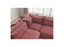 Jana - Modular Fixed Corner Sofa With Headrests - Velvet Fabric With 2 Low Chairs, 1 Corner And 2 Poufs - Reversible