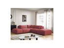 Jana - Modular Fixed Corner Sofa With Headrests - Velvet Fabric With 2 Low Chairs, 1 Corner And 2 Poufs - Reversible