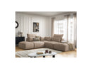 Jana - Modular Fixed Corner Sofa With Headrests - Velvet Fabric With 2 Low Chairs, 1 Corner And 2 Poufs - Reversible