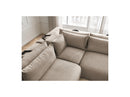 Jana - Modular Fixed Corner Sofa With Headrests - Velvet Fabric With 2 Low Chairs, 1 Corner And 2 Poufs - Reversible