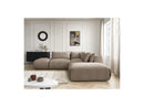 Jana - Modular Fixed Corner Sofa With Headrests - Velvet Fabric With 2 Low Chairs, 1 Corner And 2 Poufs - Reversible