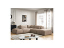 Jana - Modular Fixed Corner Sofa With Headrests - Velvet Fabric With 2 Low Chairs, 1 Corner And 2 Poufs - Reversible