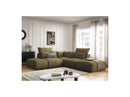 Jana - Modular Fixed Corner Sofa With Headrests - Velvet Fabric With 2 Low Chairs, 1 Corner And 2 Poufs - Reversible