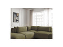 Jana - Modular Fixed Corner Sofa With Headrests - Velvet Fabric With 2 Low Chairs, 1 Corner And 2 Poufs - Reversible