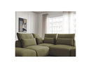 Jana - Modular Fixed Corner Sofa With Headrests - Velvet Fabric With 2 Low Chairs, 1 Corner And 2 Poufs - Reversible