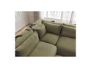Jana - Modular Fixed Corner Sofa With Headrests - Velvet Fabric With 2 Low Chairs, 1 Corner And 2 Poufs - Reversible