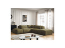 Jana - Modular Fixed Corner Sofa With Headrests - Velvet Fabric With 2 Low Chairs, 1 Corner And 2 Poufs - Reversible