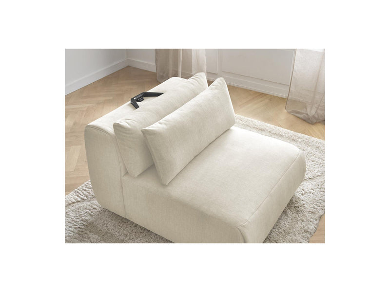 Jana - Chauffeuse 1 Place Avec Têtière Pour Canapé Modulable - Tissu Velours