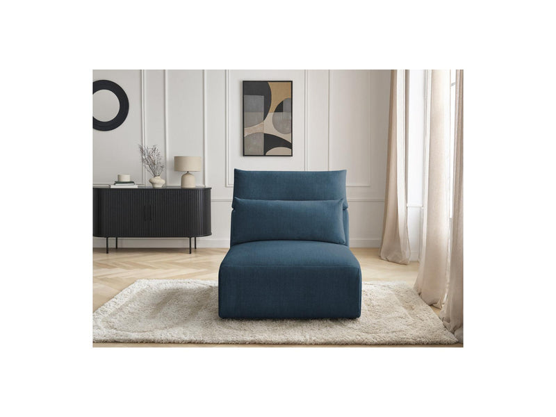 Jana - Chauffeuse 1 Place Avec Têtière Pour Canapé Modulable - Tissu Velours