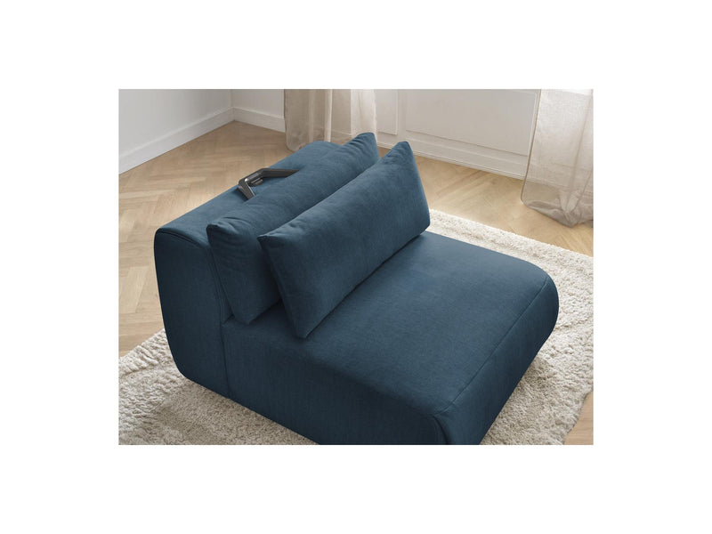 Jana - Chauffeuse 1 Place Avec Têtière Pour Canapé Modulable - Tissu Velours