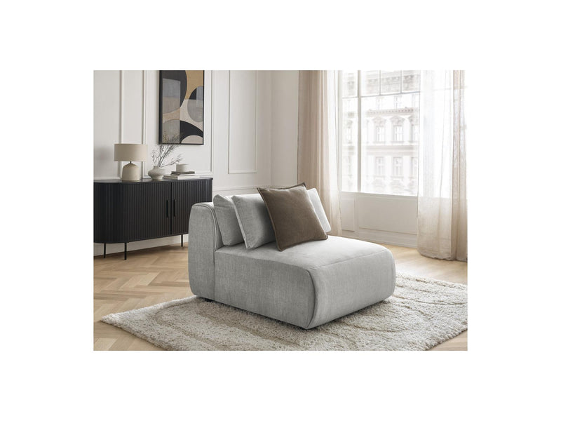 Jana - Chauffeuse 1 Place Avec Têtière Pour Canapé Modulable - Tissu Velours