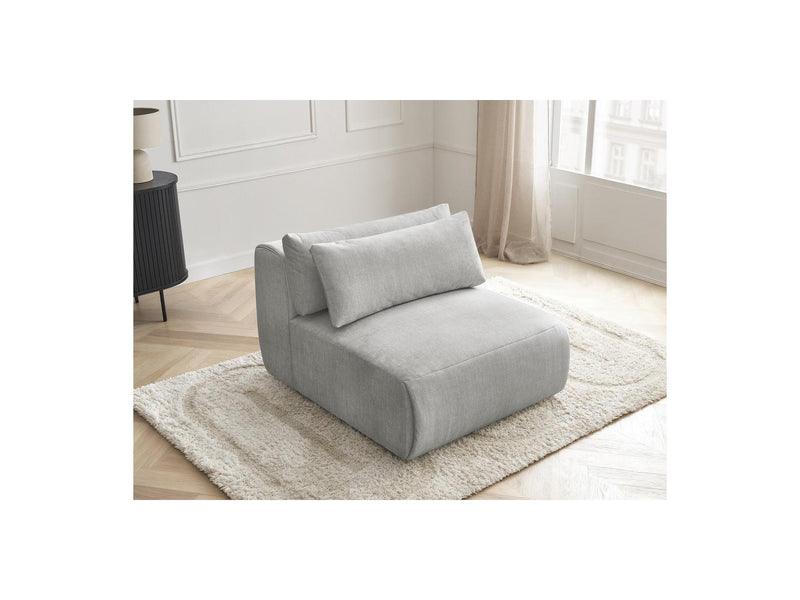 Jana - Chauffeuse 1 Place Avec Têtière Pour Canapé Modulable - Tissu Velours