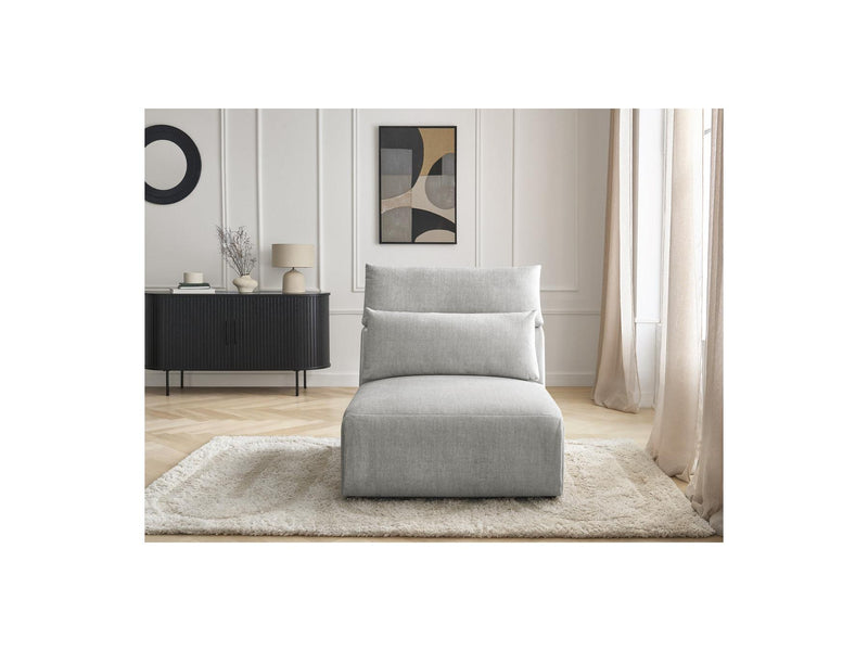 Jana - Chauffeuse 1 Place Avec Têtière Pour Canapé Modulable - Tissu Velours