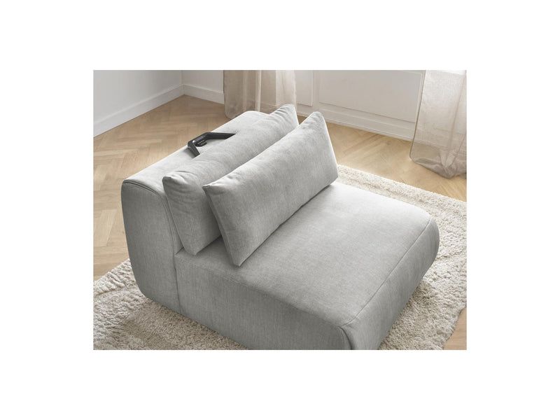 Jana - Chauffeuse 1 Place Avec Têtière Pour Canapé Modulable - Tissu Velours