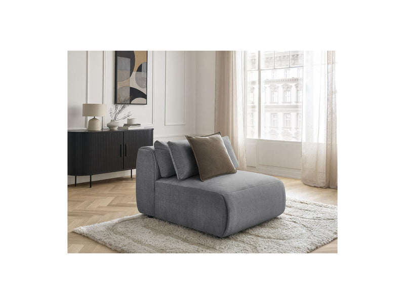 Jana - Chauffeuse 1 Place Avec Têtière Pour Canapé Modulable - Tissu Velours