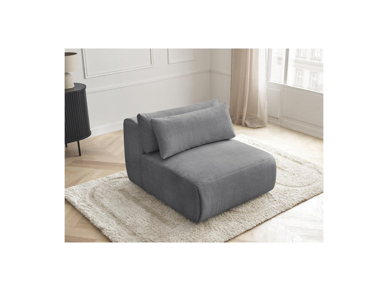 Jana - Chauffeuse 1 Place Avec Têtière Pour Canapé Modulable - Tissu Velours