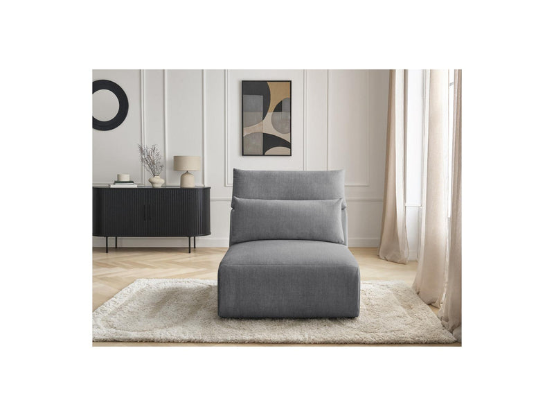 Jana - Chauffeuse 1 Place Avec Têtière Pour Canapé Modulable - Tissu Velours