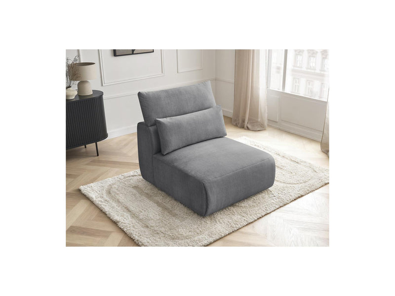 Jana - Chauffeuse 1 Place Avec Têtière Pour Canapé Modulable - Tissu Velours