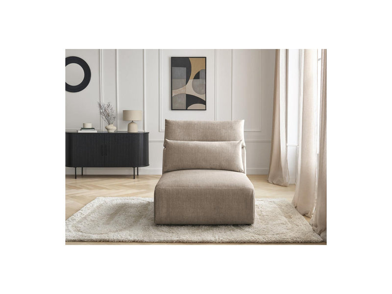 Jana - Chauffeuse 1 Place Avec Têtière Pour Canapé Modulable - Tissu Velours