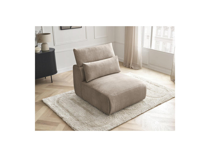 Jana - Chauffeuse 1 Place Avec Têtière Pour Canapé Modulable - Tissu Velours