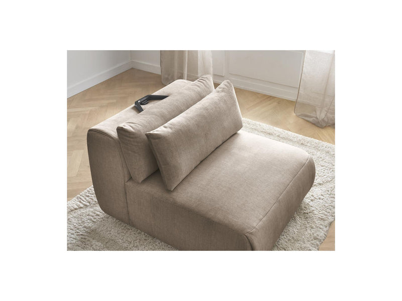Jana - Chauffeuse 1 Place Avec Têtière Pour Canapé Modulable - Tissu Velours