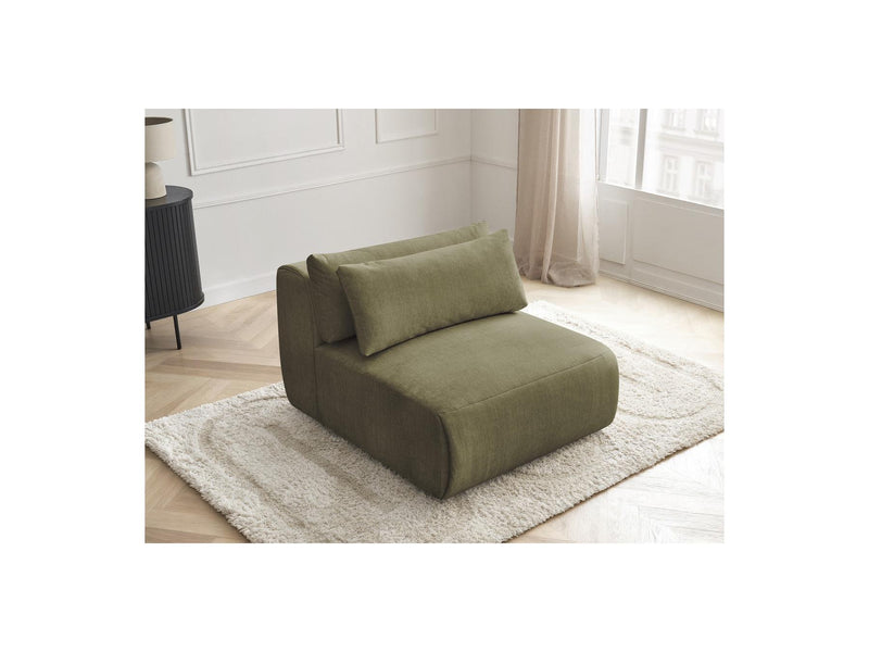 Jana - Chauffeuse 1 Place Avec Têtière Pour Canapé Modulable - Tissu Velours