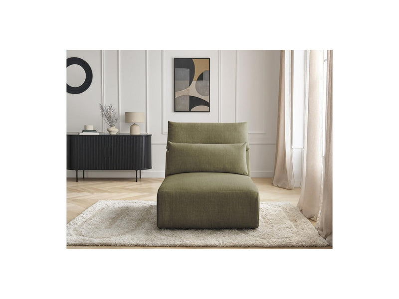 Jana - Chauffeuse 1 Place Avec Têtière Pour Canapé Modulable - Tissu Velours
