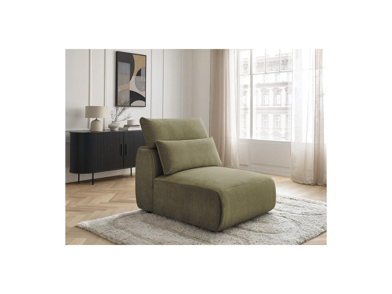 Jana - Chauffeuse 1 Place Avec Têtière Pour Canapé Modulable - Tissu Velours