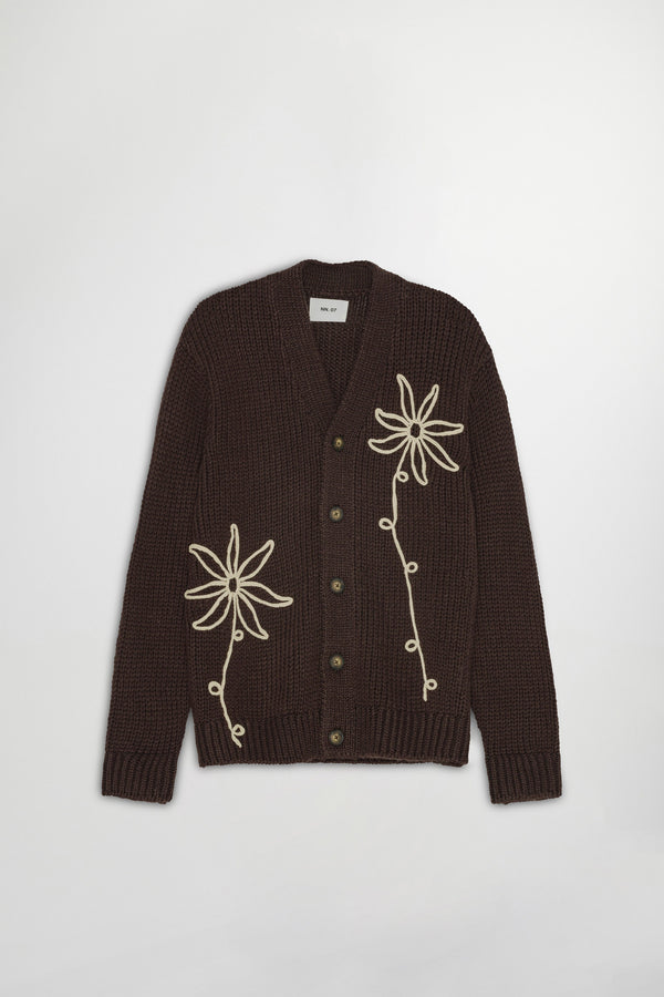 Mika Flower Knit - Dusky Port
