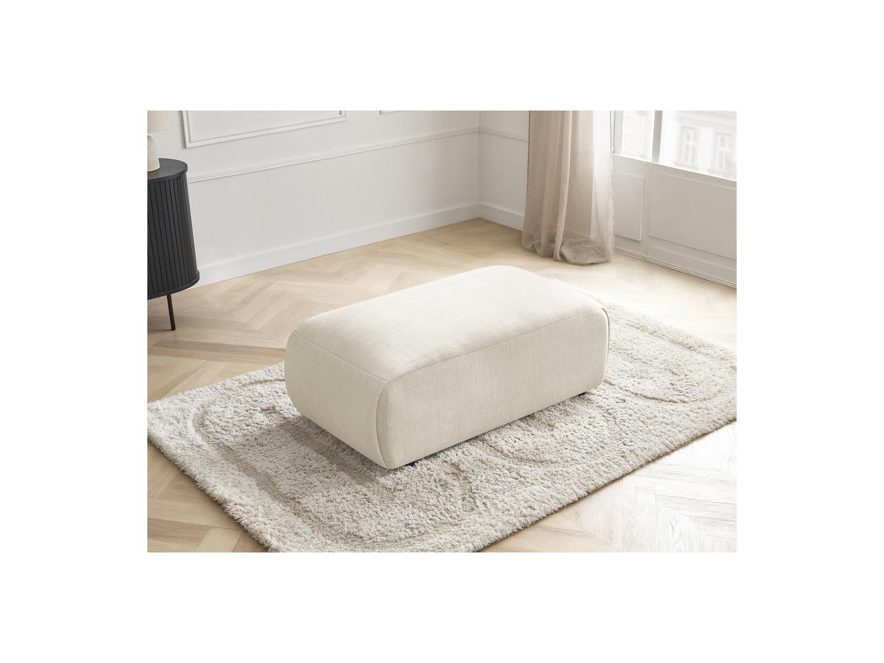 Jana - Small Ottoman - Velvet Fabric