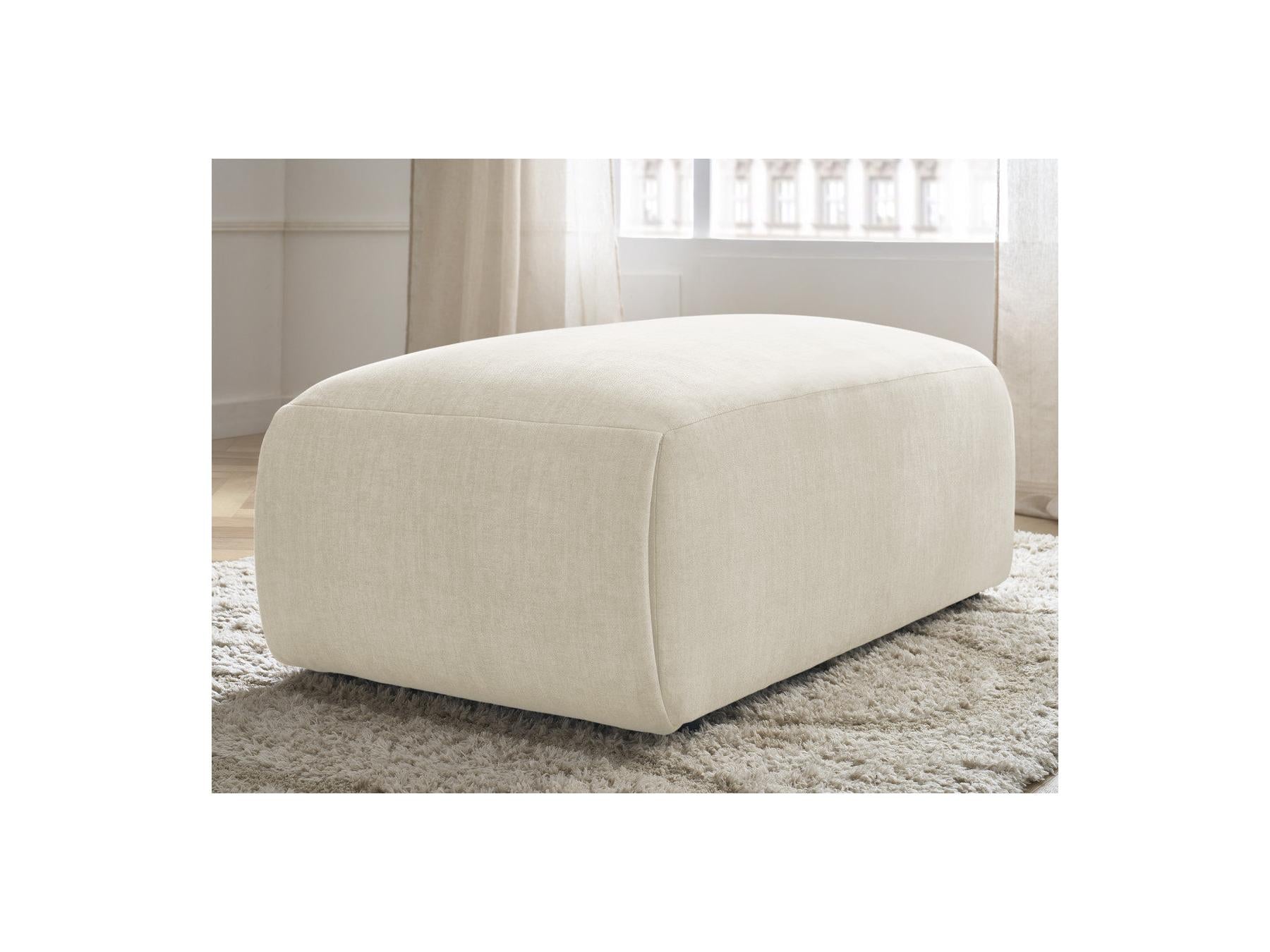Jana - Small Ottoman - Velvet Fabric