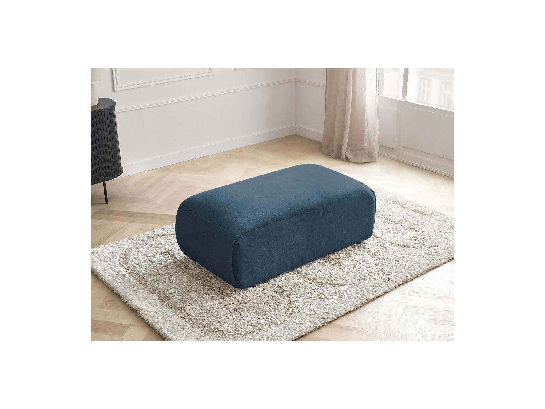 Jana - Small Ottoman - Velvet Fabric