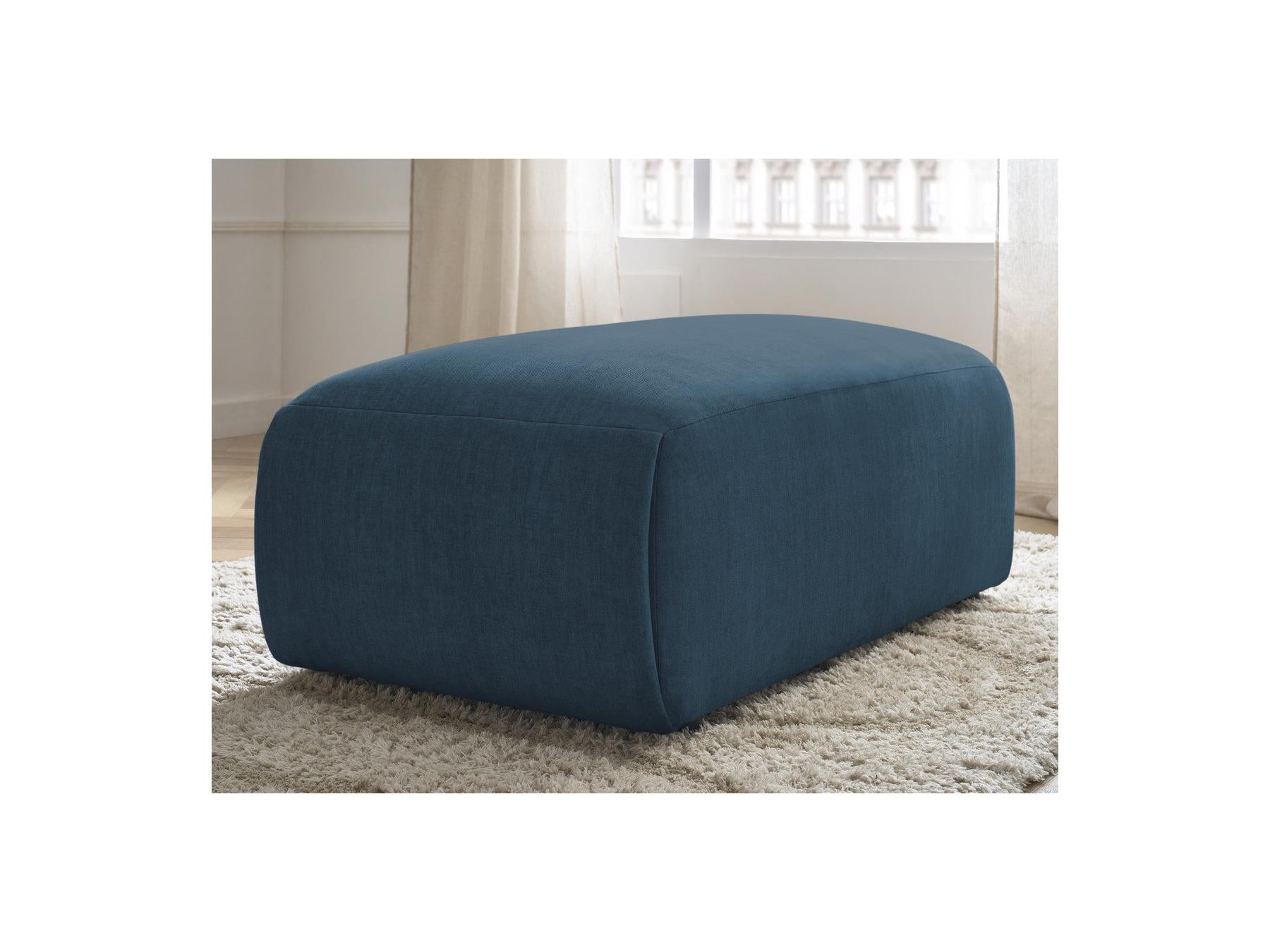 Jana - Small Ottoman - Velvet Fabric