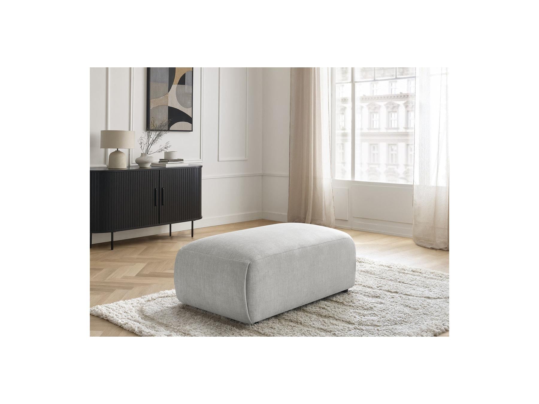 Jana - Small Ottoman - Velvet Fabric