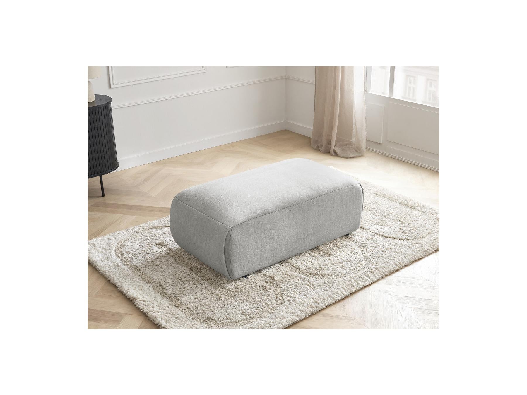 Jana - Small Ottoman - Velvet Fabric