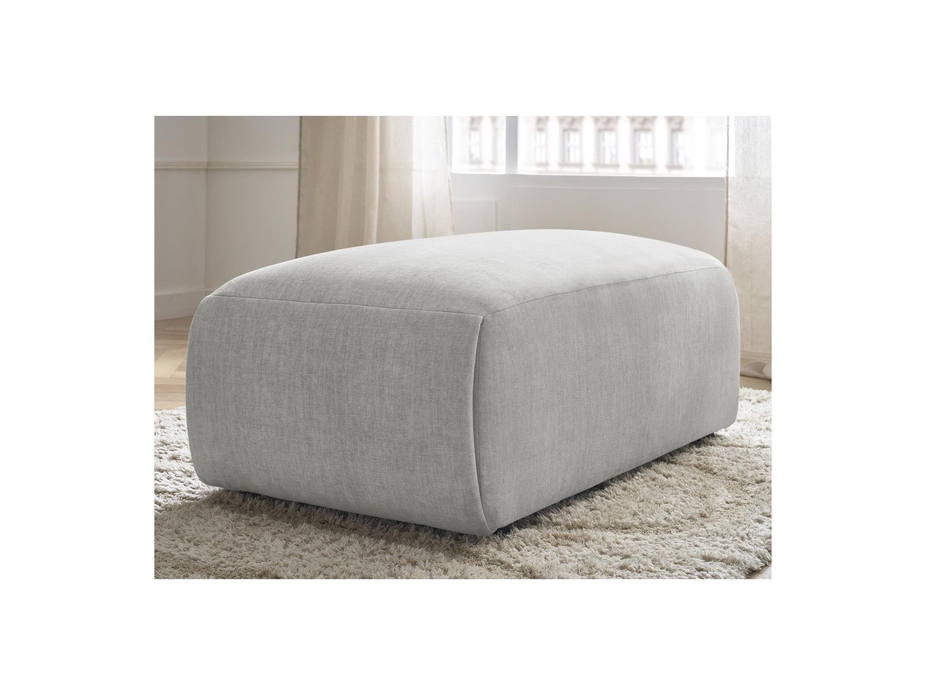 Jana - Small Ottoman - Velvet Fabric