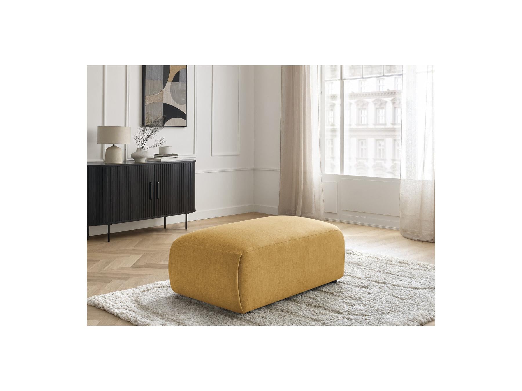 Jana - Small Ottoman - Velvet Fabric