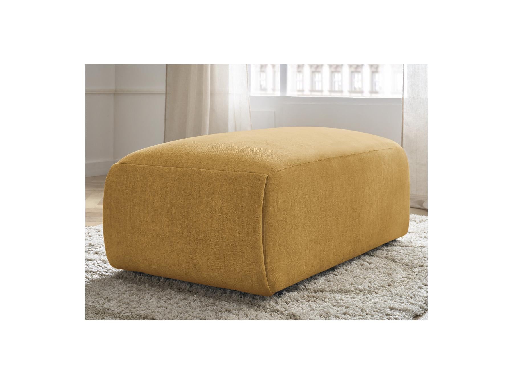 Jana - Small Ottoman - Velvet Fabric