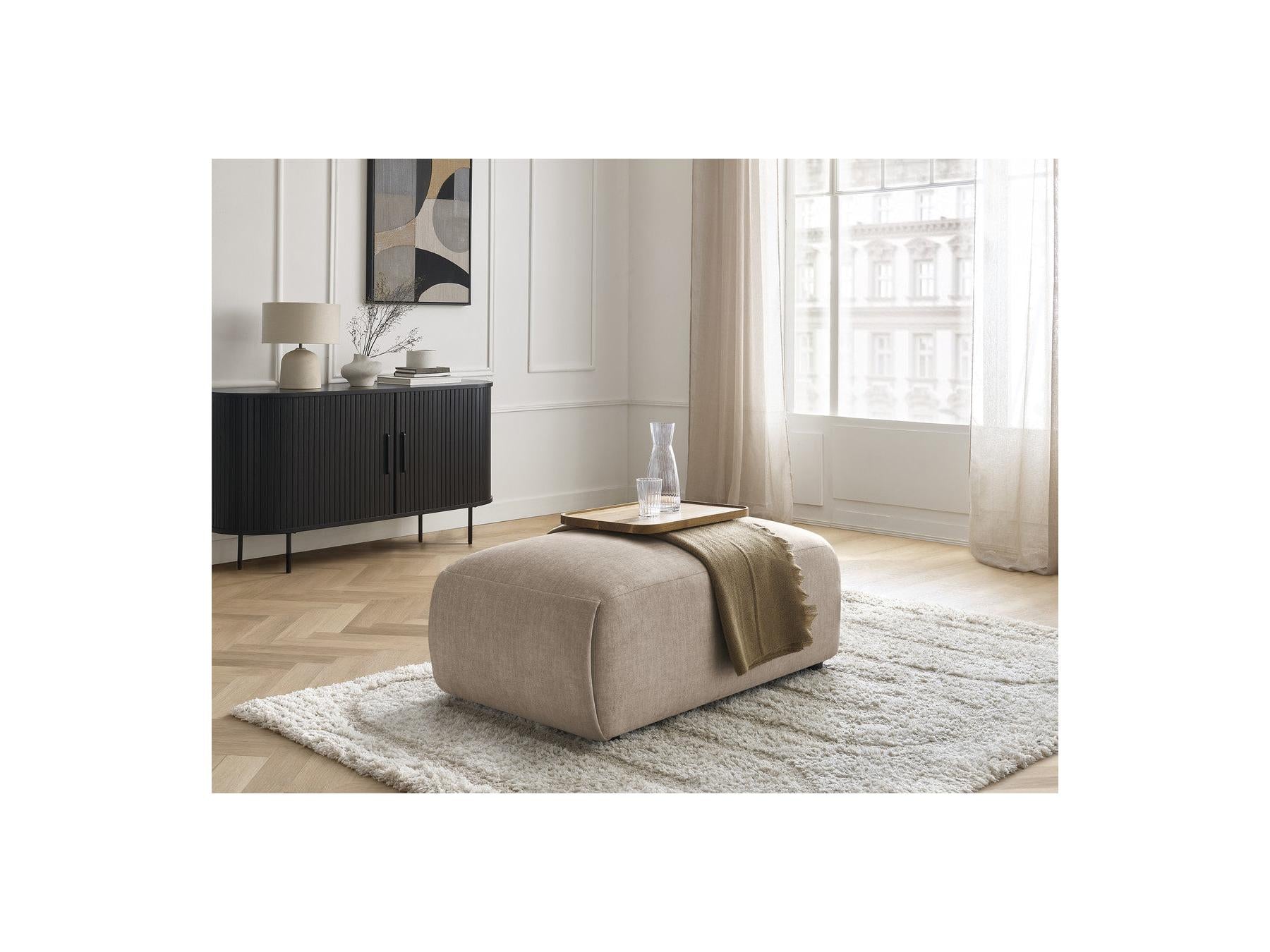 Jana - Small Ottoman - Velvet Fabric
