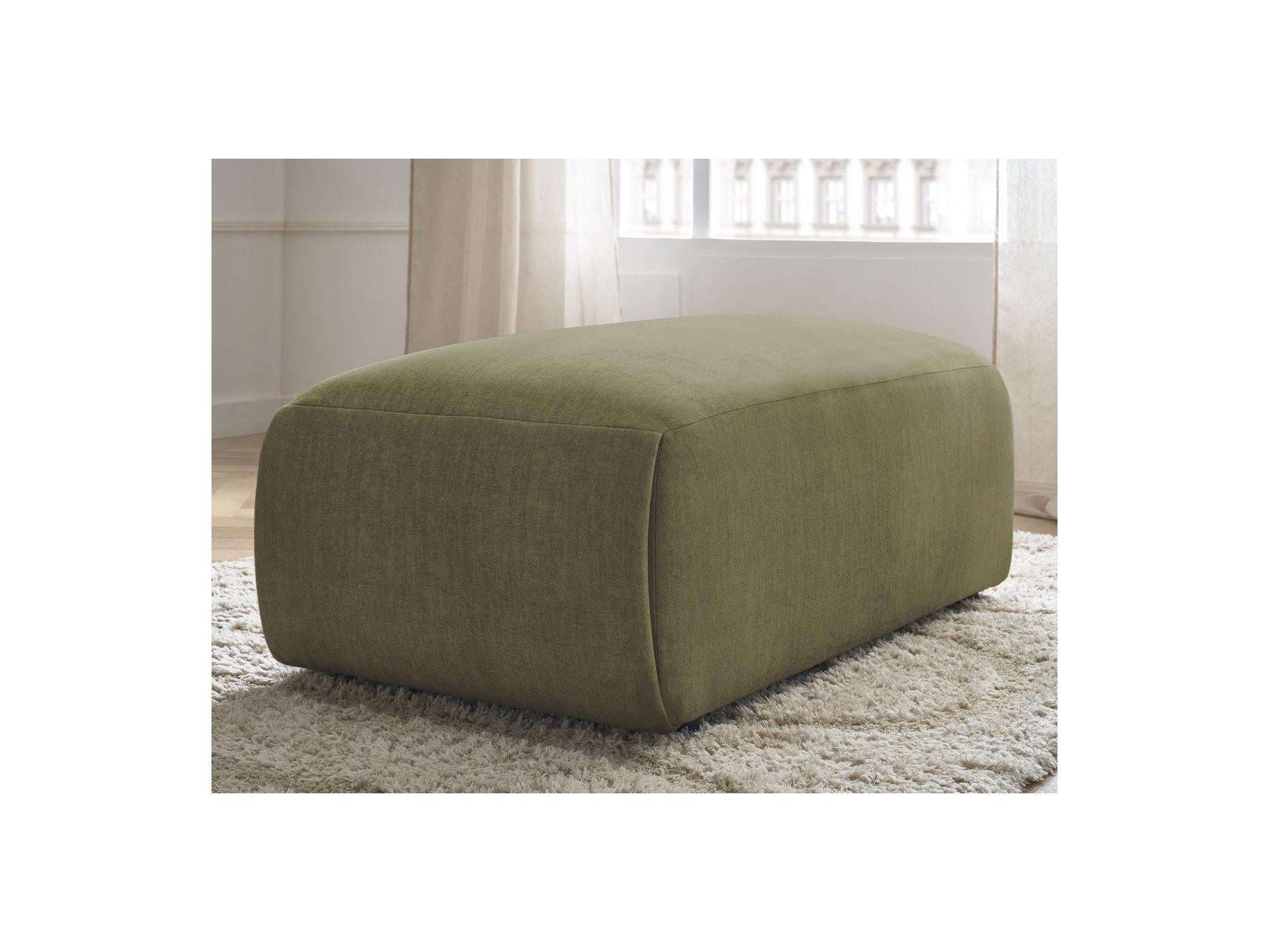 Jana - Small Ottoman - Velvet Fabric