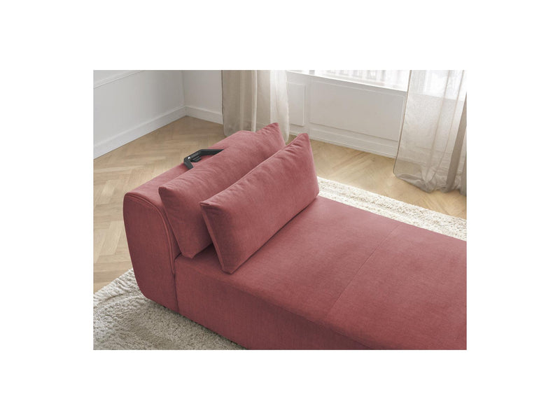 Jana - Méridienne Avec Têtière Pour Canapé Modulable - Tissu Velours