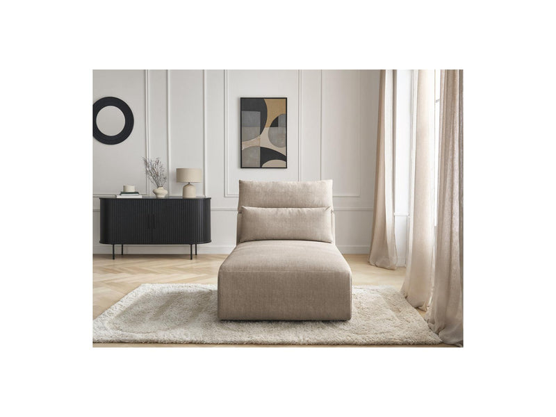 Jana - Méridienne Avec Têtière Pour Canapé Modulable - Tissu Velours