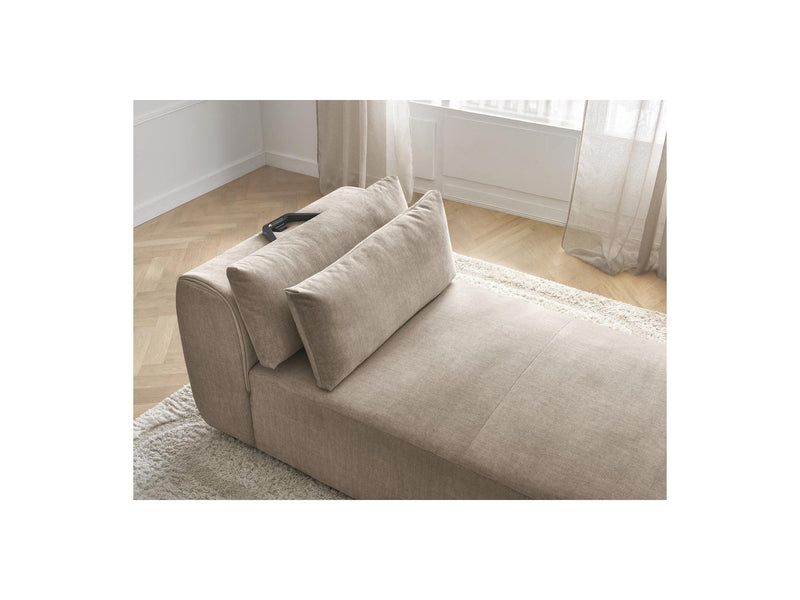 Jana - Méridienne Avec Têtière Pour Canapé Modulable - Tissu Velours