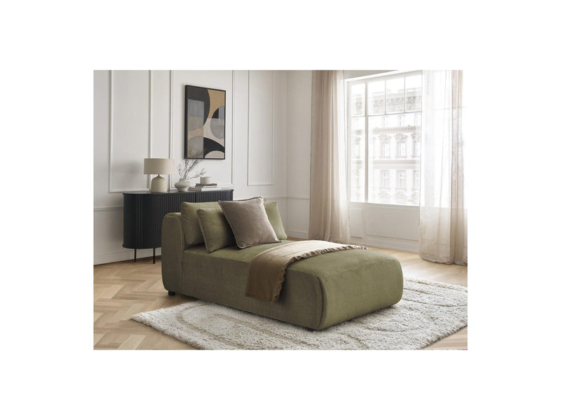 Jana - Méridienne Avec Têtière Pour Canapé Modulable - Tissu Velours