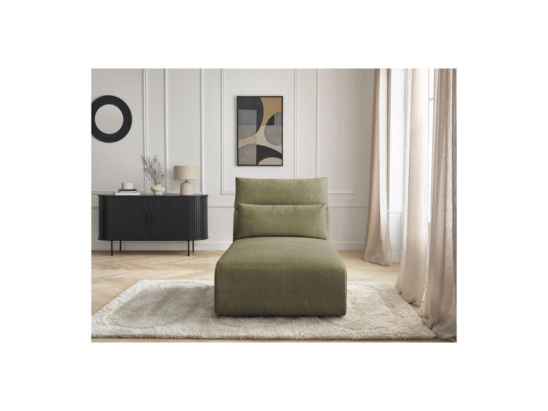 Jana - Méridienne Avec Têtière Pour Canapé Modulable - Tissu Velours
