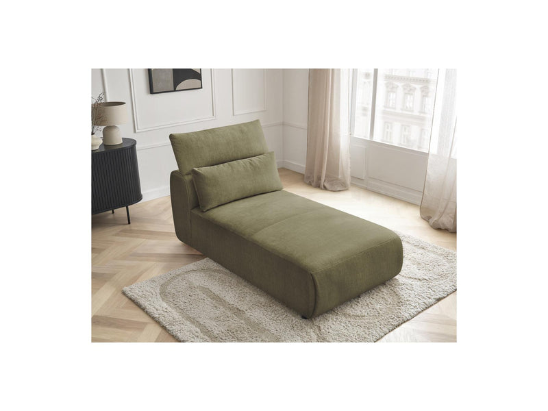 Jana - Méridienne Avec Têtière Pour Canapé Modulable - Tissu Velours