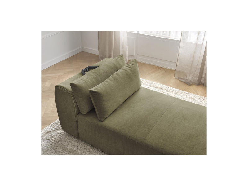 Jana - Méridienne Avec Têtière Pour Canapé Modulable - Tissu Velours