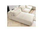 Jana - Fixed Modular Panoramic Sofa with Headrests - Velvet Fabric with 2 Chaise Longues and 2 Armless Chairs